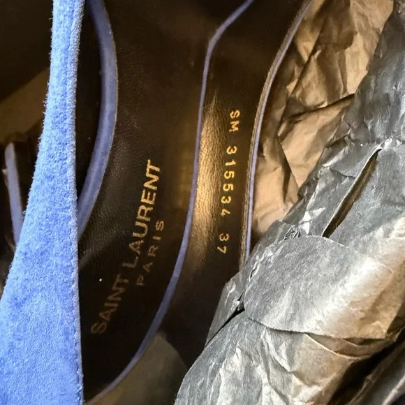 Yves Saint Laurent Blue Majorelle Paris Pump Size 37 - Picture 13 of 14